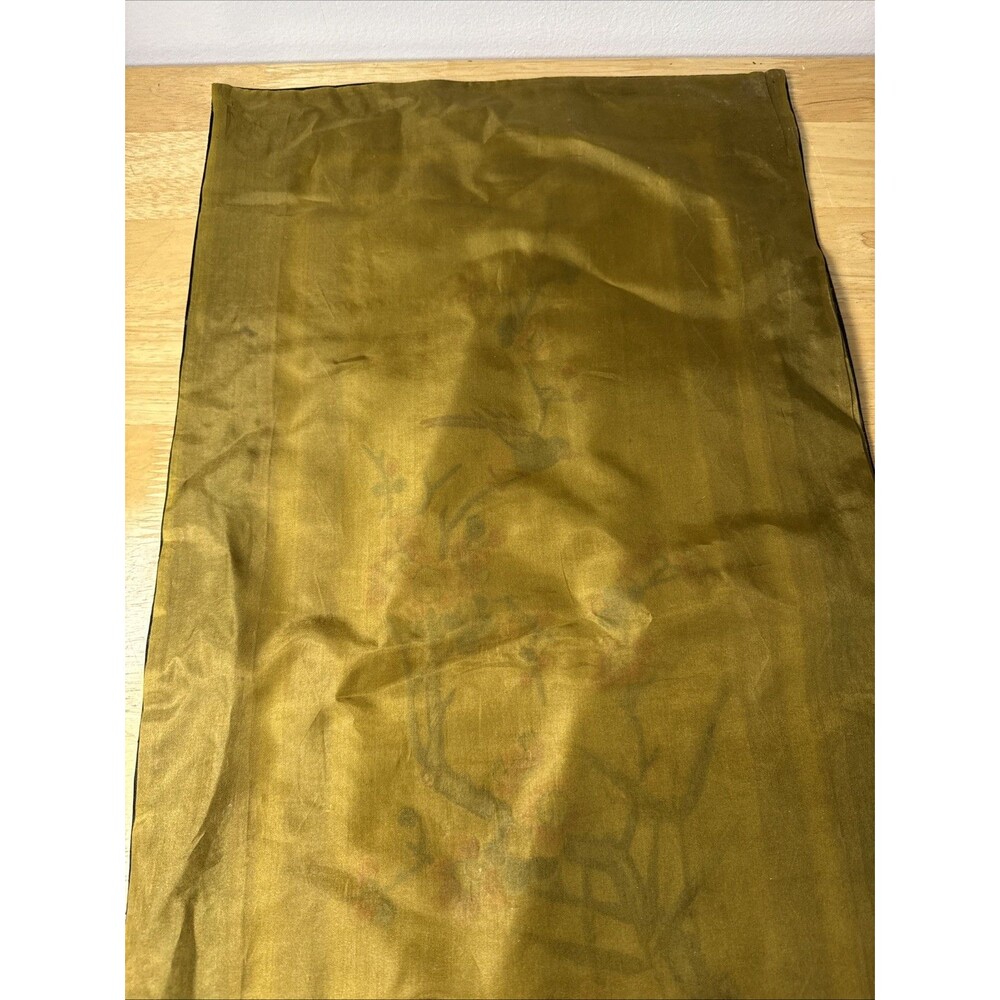 Vintage Asian Silk Hand Embroidered Tapestry Floral Bird Design 13”x26” - Picture 14 of 16